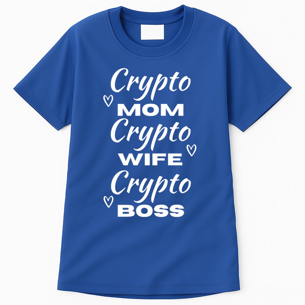Wo Crypto Mom Wife Boss Funny Tee Bitcoin Ethereum Gift Tall T-Shirt