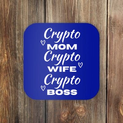 Wo Crypto Mom Wife Boss Funny Tee Bitcoin Ethereum Gift Coaster