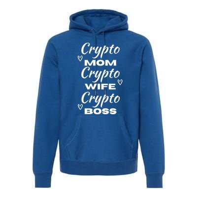 Wo Crypto Mom Wife Boss Funny Tee Bitcoin Ethereum Gift Premium Hoodie