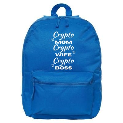 Wo Crypto Mom Wife Boss Funny Tee Bitcoin Ethereum Gift 16 in Basic Backpack