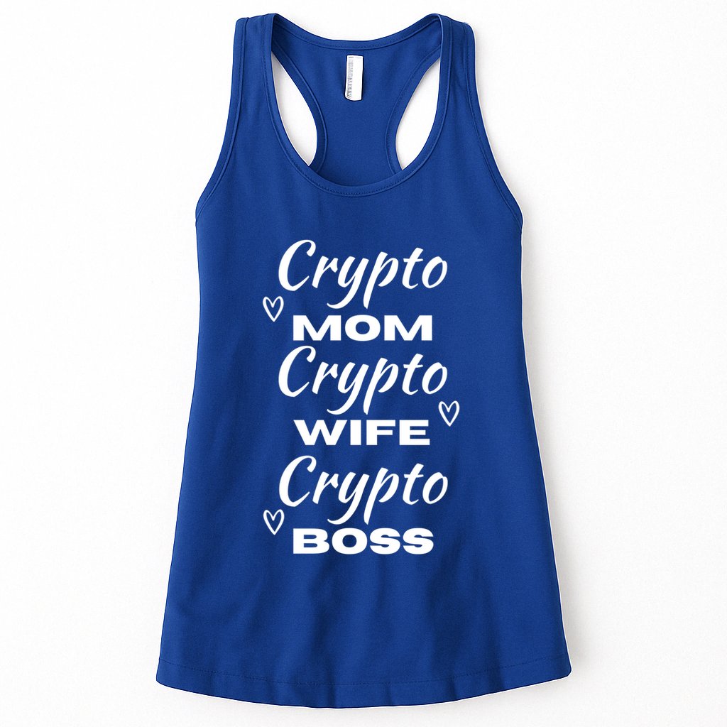 Wo Crypto Mom Wife Boss Funny Tee Bitcoin Ethereum Gift Womens Tank Top