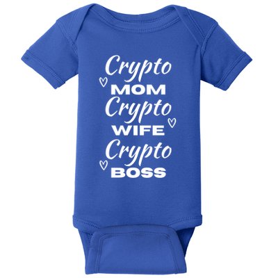 Wo Crypto Mom Wife Boss Funny Tee Bitcoin Ethereum Gift Baby Bodysuit