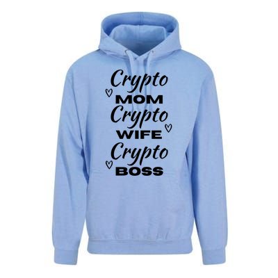 Wo Crypto Mom Wife Boss Funny Tee Bitcoin Ethereum Gift Unisex Surf Hoodie