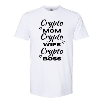 Wo Crypto Mom Wife Boss Funny Tee Bitcoin Ethereum Gift Softstyle CVC T-Shirt