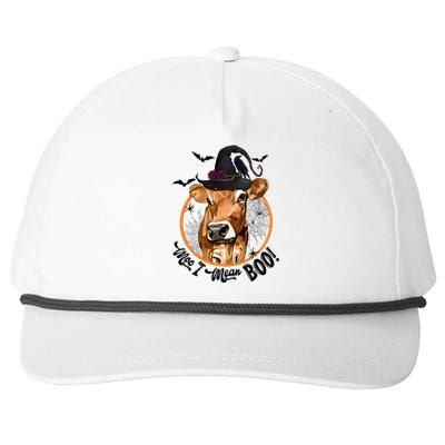 Witch Cow Moo I Mean Boo Halloween Funny Cow Lover Cute Gift Snapback Five-Panel Rope Hat