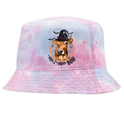 Witch Cow Moo I Mean Boo Halloween Funny Cow Lover Cute Gift Tie-Dyed Bucket Hat