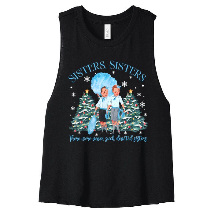 White Christmas Movie 1954 Sisters Pajamas Xmas Snow Holiday Women's Racerback Cropped Tank