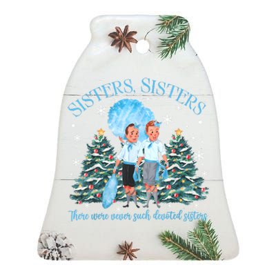 White Christmas Movie 1954 Sisters Pajamas Xmas Snow Holiday Ceramic Bell Ornament