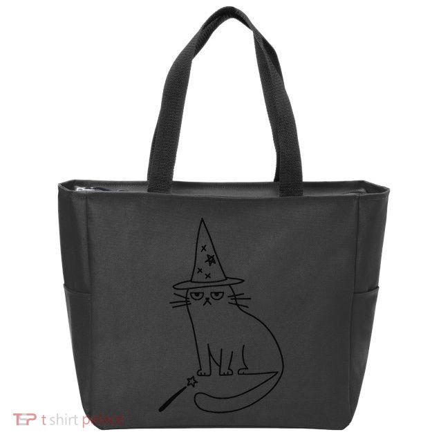 Wizard Cat Meme Funny Halloween Costume Funny Memes Dank Zip Tote Bag