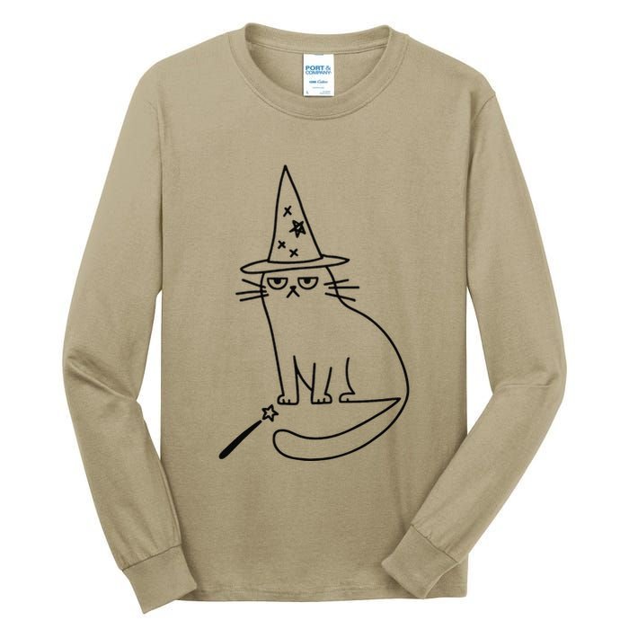 Wizard Cat Meme Funny Halloween Costume Funny Memes Dank Tall Long Sleeve T-Shirt