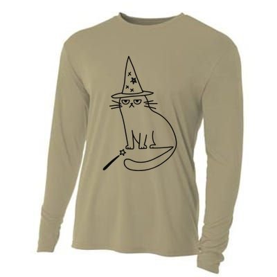 Wizard Cat Meme Funny Halloween Costume Funny Memes Dank Cooling Performance Long Sleeve Crew