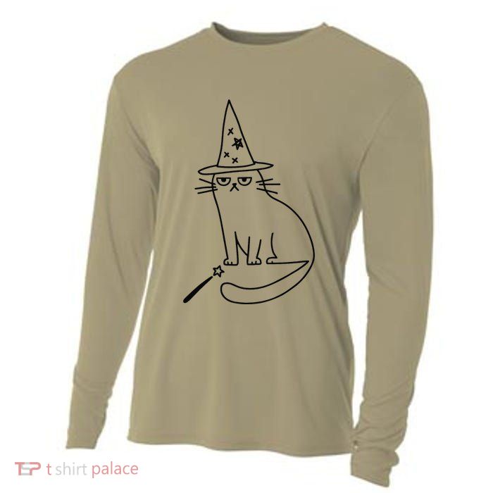 Wizard Cat Meme Funny Halloween Costume Funny Memes Dank Cooling Performance Long Sleeve Crew