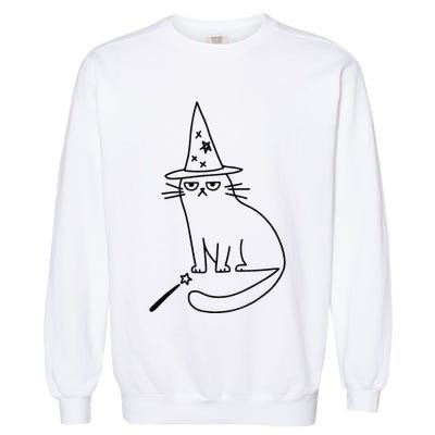 Wizard Cat Meme Funny Halloween Costume Funny Memes Dank Garment-Dyed Sweatshirt