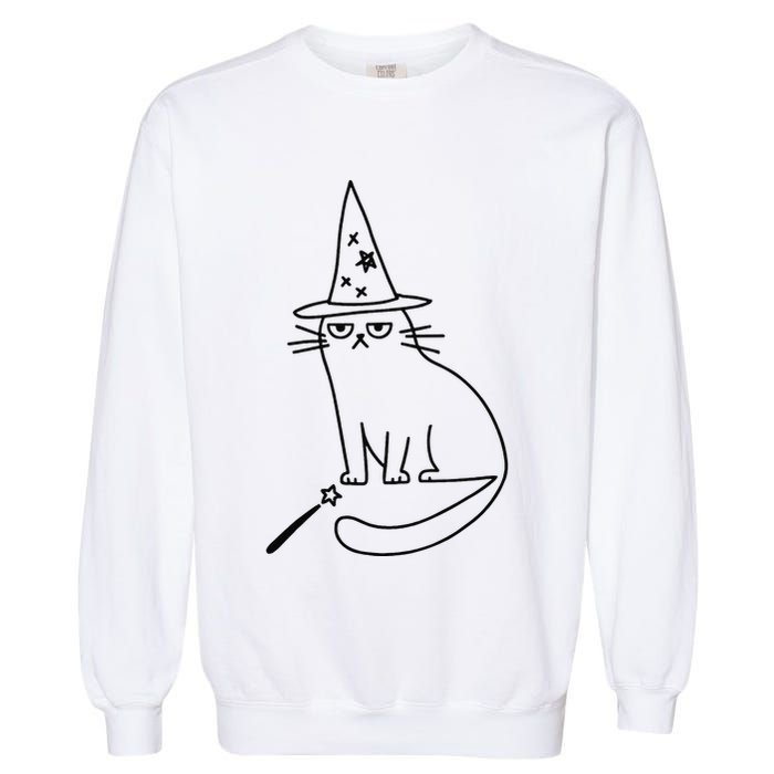 Wizard Cat Meme Funny Halloween Costume Funny Memes Dank Garment-Dyed Sweatshirt