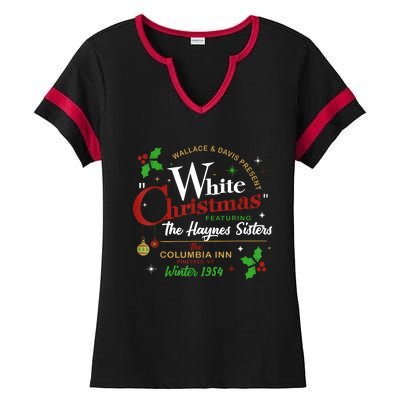 White Christmas Movie 1954 Xmas Song Haynes Sisters Xmas Ladies Halftime Notch Neck Tee