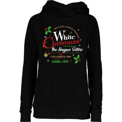 White Christmas Movie 1954 Xmas Song Haynes Sisters Xmas Womens Funnel Neck Pullover Hood