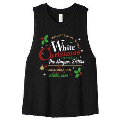 White Christmas Movie 1954 Xmas Song Haynes Sisters Xmas Women's Racerback Cropped Tank