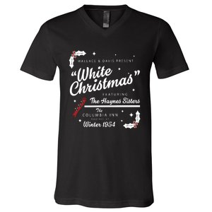 White Christmas Movie 1954 Xmas Song Haynes Sisters Xmas V-Neck T-Shirt