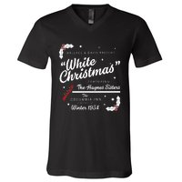 White Christmas Movie 1954 Xmas Song Haynes Sisters Xmas V-Neck T-Shirt