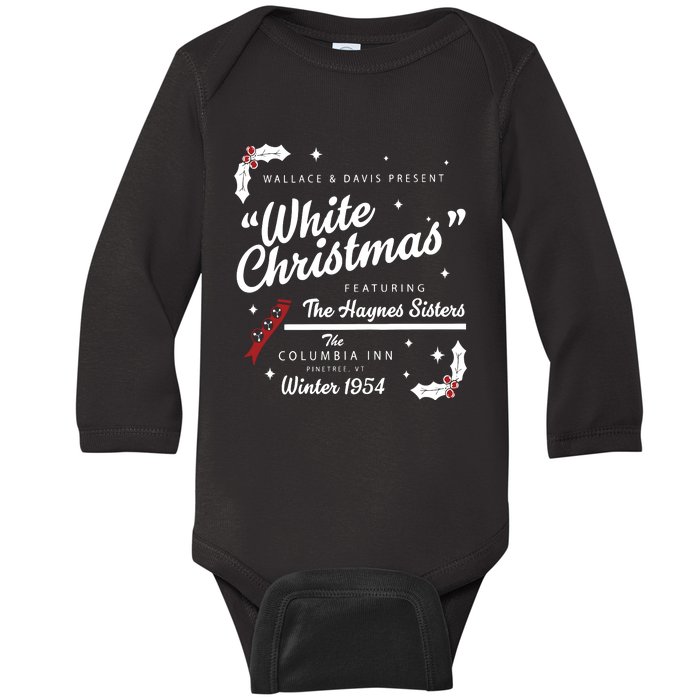 White Christmas Movie 1954 Xmas Song Haynes Sisters Xmas Baby Long Sleeve Bodysuit