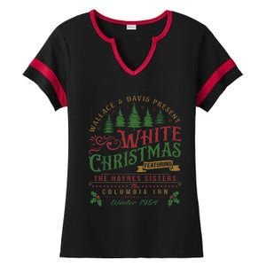 White Christmas Movie 1954 Xmas Song Haynes Sisters Xmas Ladies Halftime Notch Neck Tee