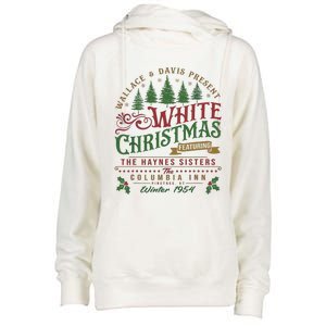 White Christmas Movie 1954 Xmas Song Haynes Sisters Xmas Womens Funnel Neck Pullover Hood