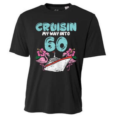 WoM.e.ns Cruisin My Way Into 60 60th Birthday Cruise Vacation Gift Cooling Performance Crew T-Shirt