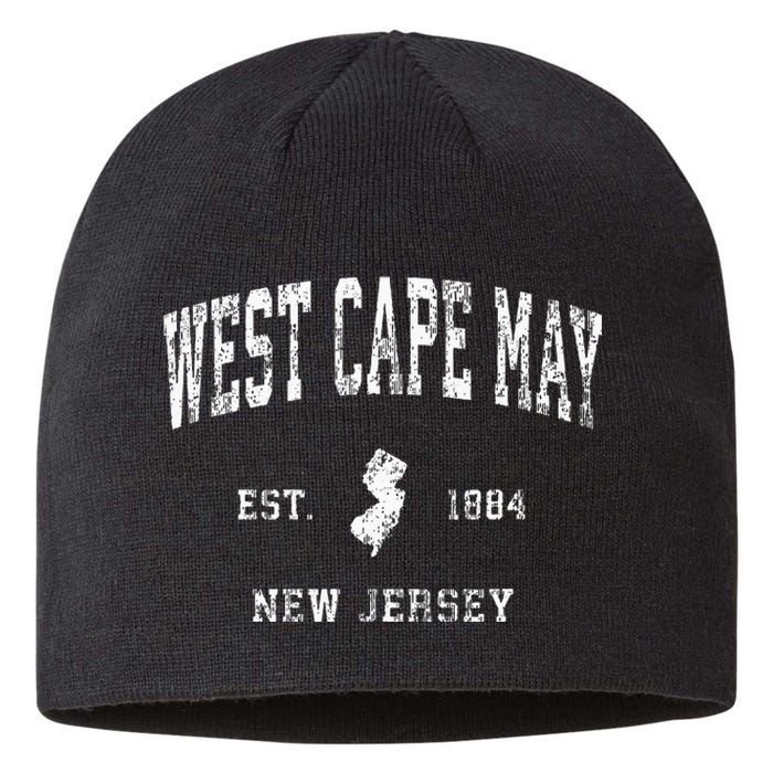 West Cape May New Jersey Nj Vintage Athletic Sports Design Sustainable Beanie