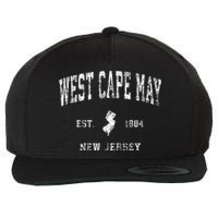 West Cape May New Jersey Nj Vintage Athletic Sports Design Wool Snapback Cap