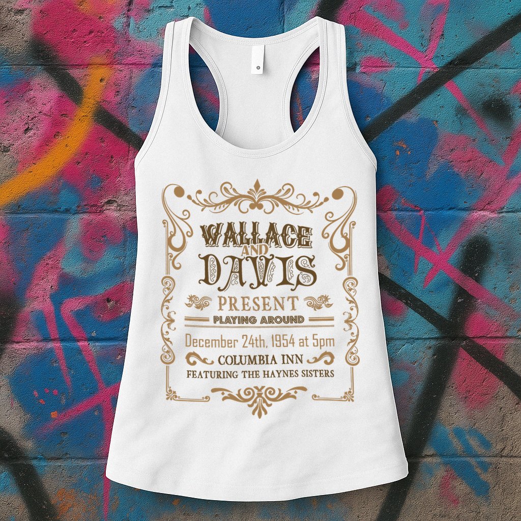 White Christmas Movie Wallace And Davis Present Womens Tank Top
