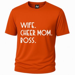 Wife Cheer Mom Boss Cheerleading Cool Gift Cooling Performance Crew T-Shirt