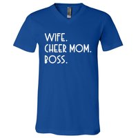 Wife Cheer Mom Boss Cheerleading Cool Gift V-Neck T-Shirt