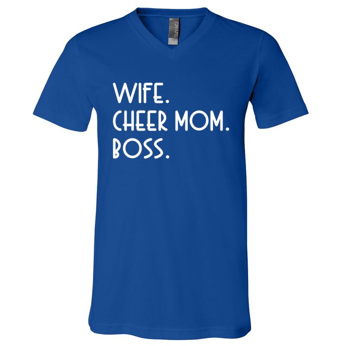 Wife Cheer Mom Boss Cheerleading Cool Gift V-Neck T-Shirt