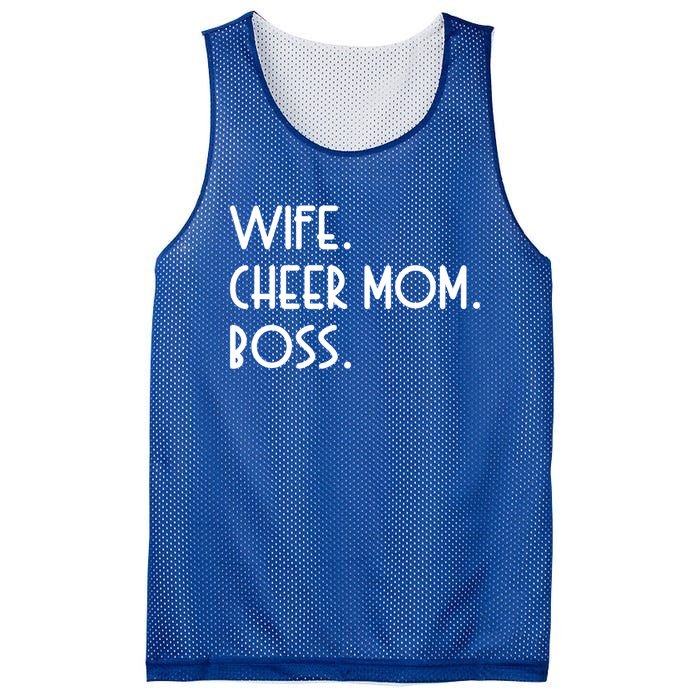 Wife Cheer Mom Boss Cheerleading Cool Gift Mesh Reversible Basketball Jersey Tank