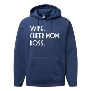 Wife Cheer Mom Boss Cheerleading Cool Gift Performance Fleece Hoodie