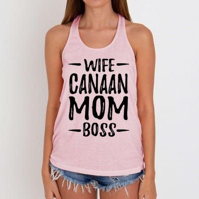 Wife Canaan Mom Boss Funny Dog Mom Gift Idea Gift Women's Knotted Racerback Tank