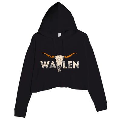 Western Country Music Girl Bull Skull Crop Fleece Hoodie