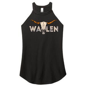 Western Country Music Girl Bull Skull Women’s Perfect Tri Rocker Tank