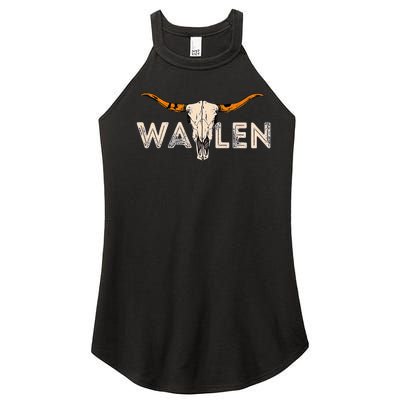 Western Country Music Girl Bull Skull Women's Perfect Tri Rocker Tank