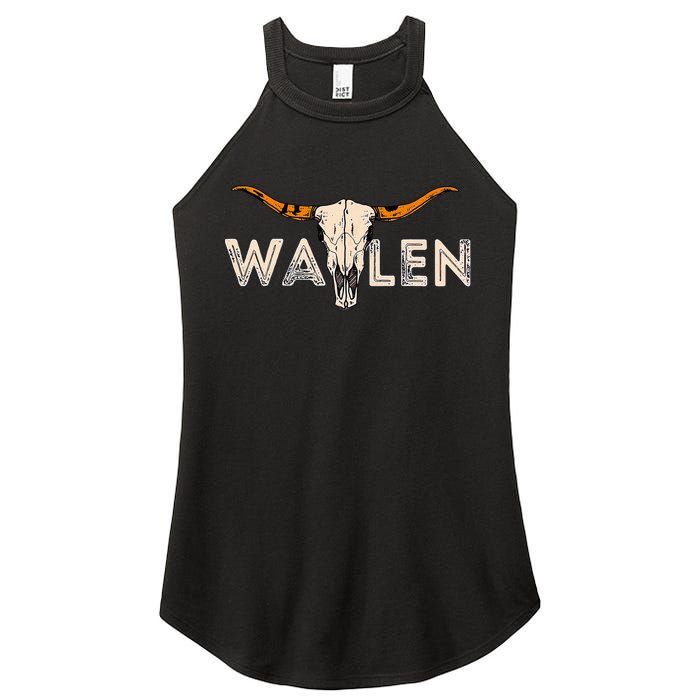 Western Country Music Girl Bull Skull Women's Perfect Tri Rocker Tank