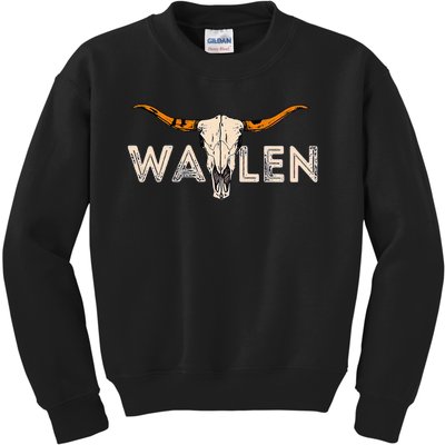 Western Country Music Girl Bull Skull Kids Sweatshirt