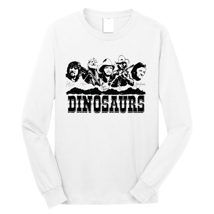 Western Country Music Legends Dinosaurs Long Sleeve Shirt