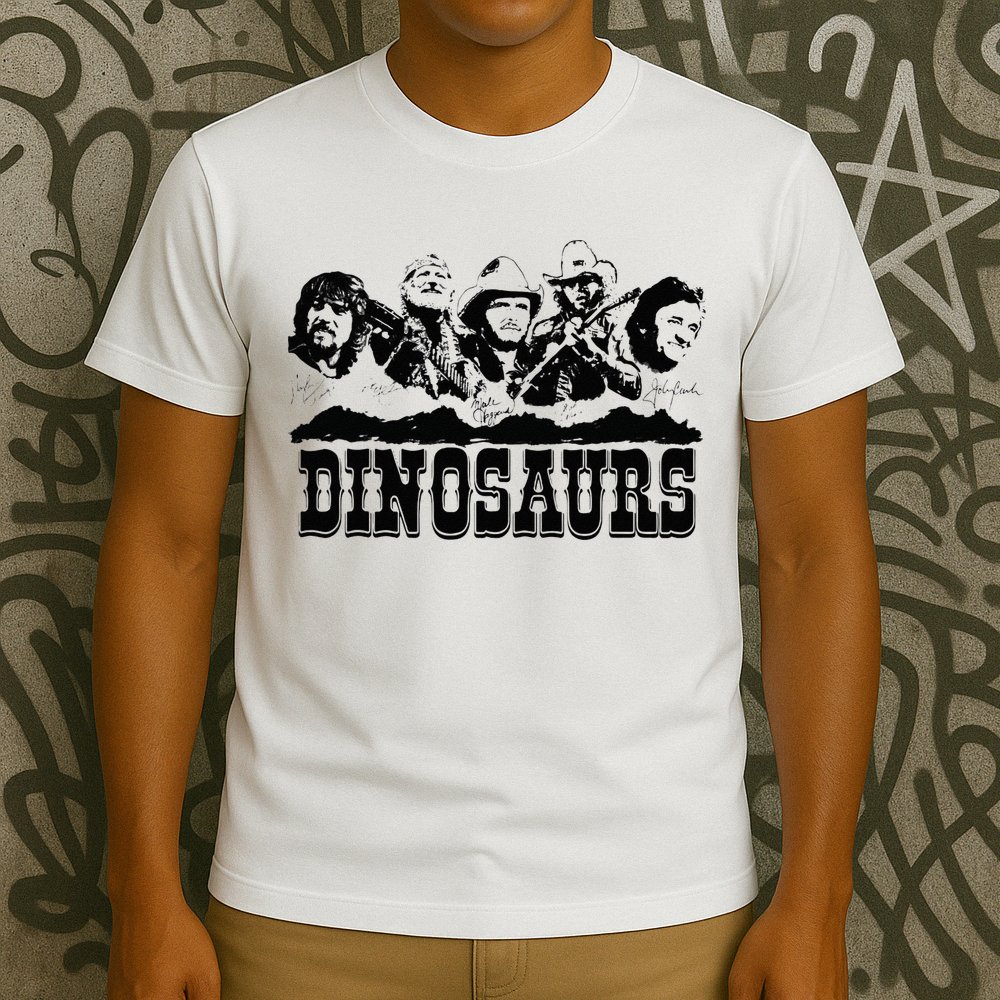 Western Country Music Legends Dinosaurs T-Shirt