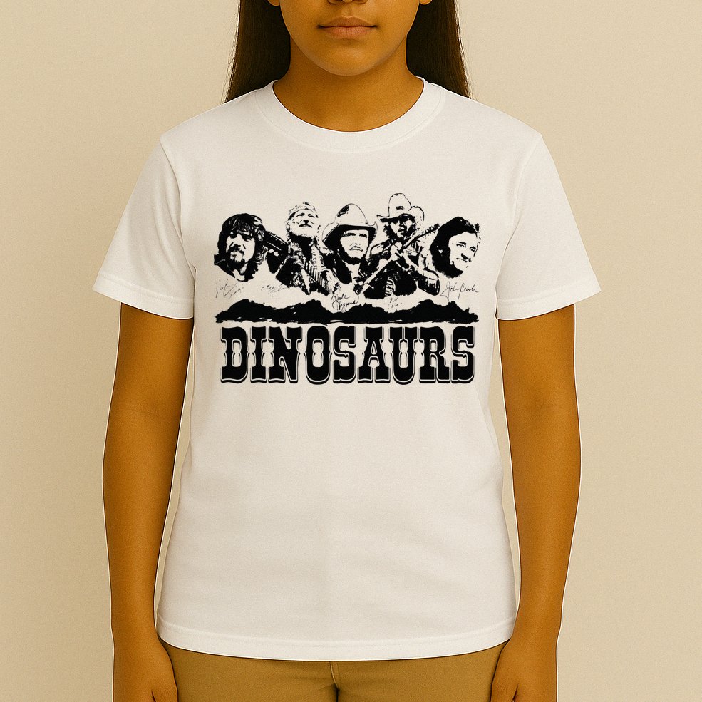 Western Country Music Legends Dinosaurs T-Shirt