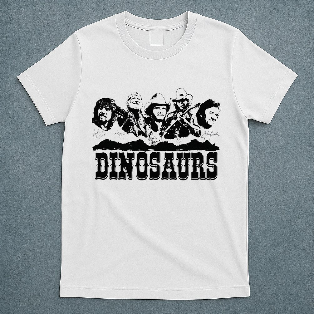 Western Country Music Legends Dinosaurs T-Shirt