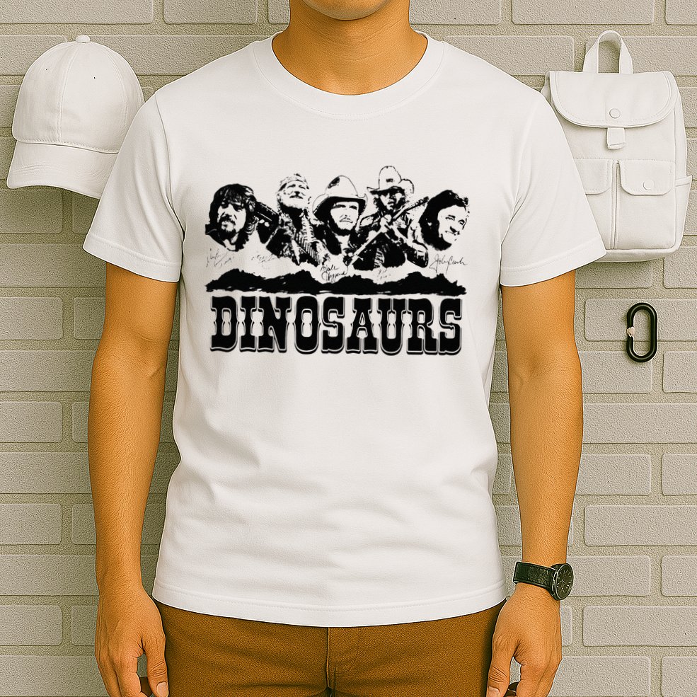 Western Country Music Legends Dinosaurs T-Shirt