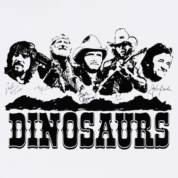 Western Country Music Legends Dinosaurs T-Shirt