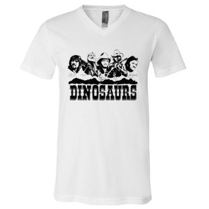 Western Country Music Legends Dinosaurs V-Neck T-Shirt