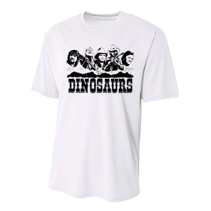 Western Country Music Legends Dinosaurs Performance Sprint T-Shirt