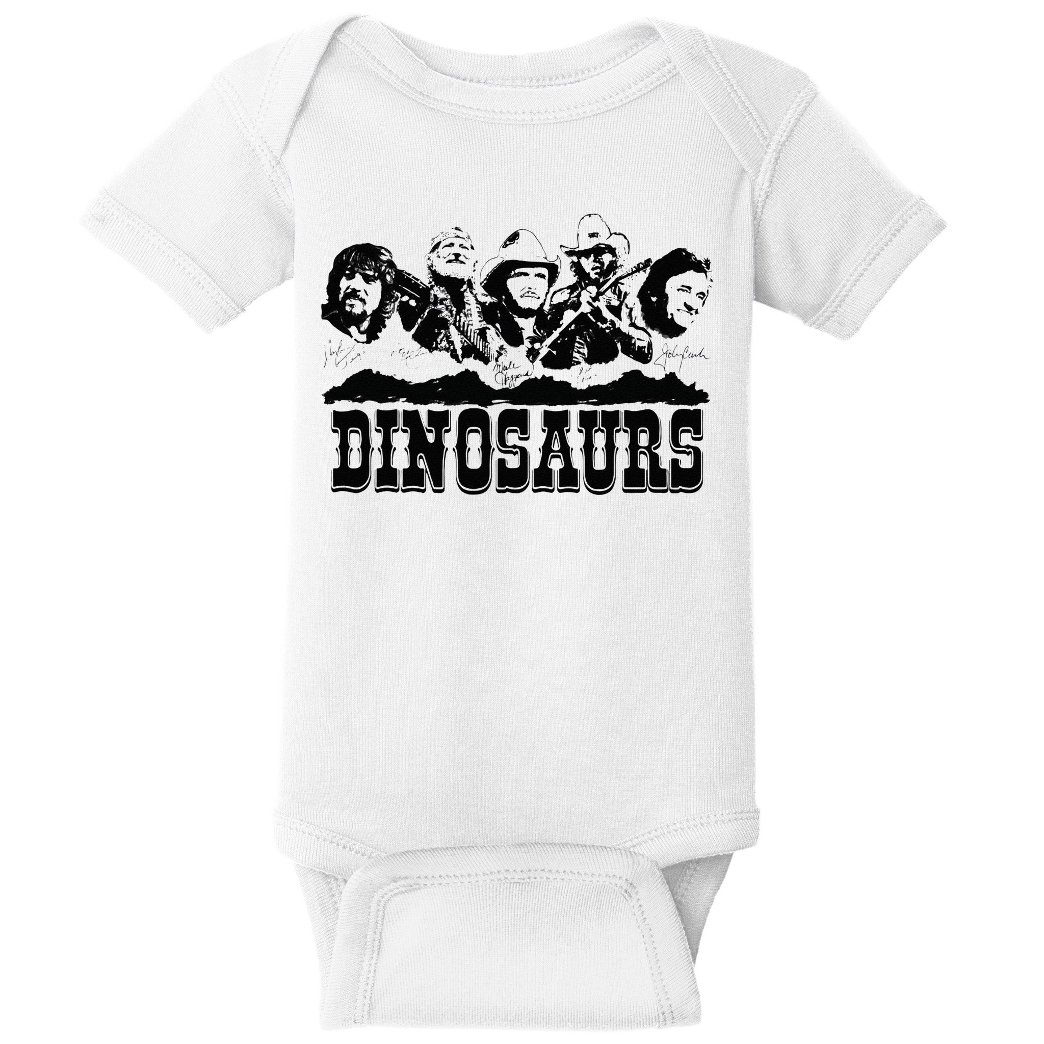Western Country Music Legends Dinosaurs Baby Bodysuit